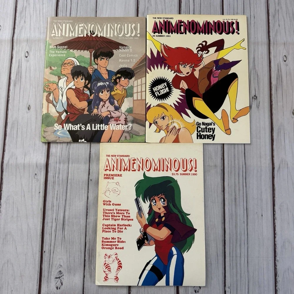 Animenominous Anime Magazine Lot Premiere #1 2 4 DBZ Ranma Urusei 90s